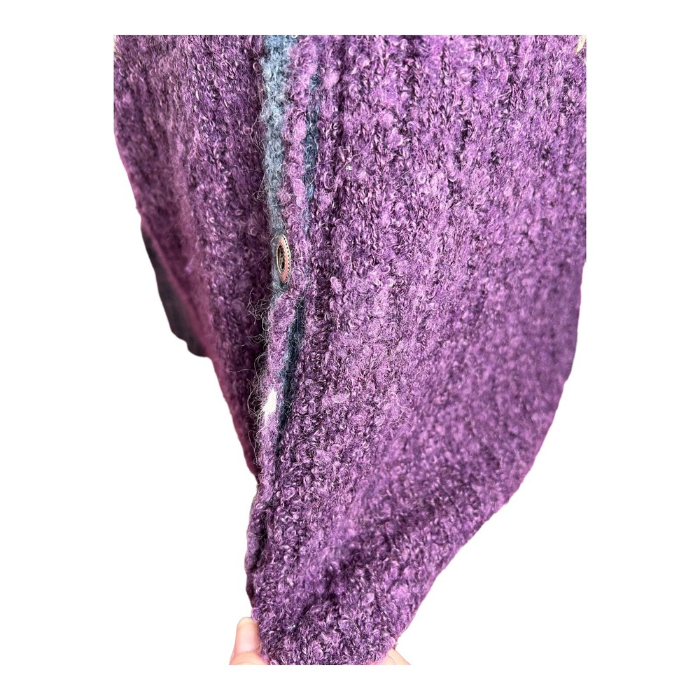 Northern Isles Wool Blend V Neck Purple Blue Soft  Cottagecore Womens M Cardigan - Picture 6 of 11